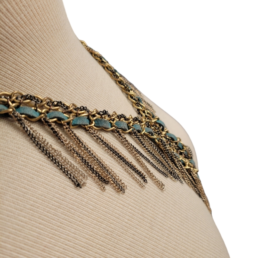 Multistrand Chain Statement Necklace - image 2
